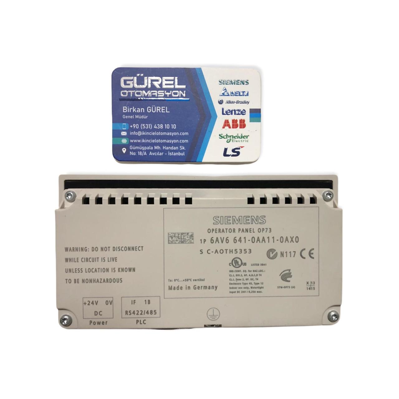 SIEMENS SIMATIC OPERATOR PANEL OP73 OP 73 6AV6 641-0AA11-0AX0 6AV6641 ...