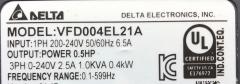 DELTA VFD004EL21A 0.4 kW 220V