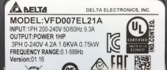 DELTA VFD007EL21A 0.75 kW 220V