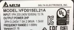DELTA VFD015EL21A 1.5 kW 220V