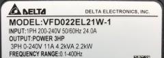 DELTA VFD-EL-W VFD022EL21W-1 2.2 kW 220V