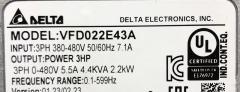 DELTA VFD-E VFD022E43A 2.2 KW 380V