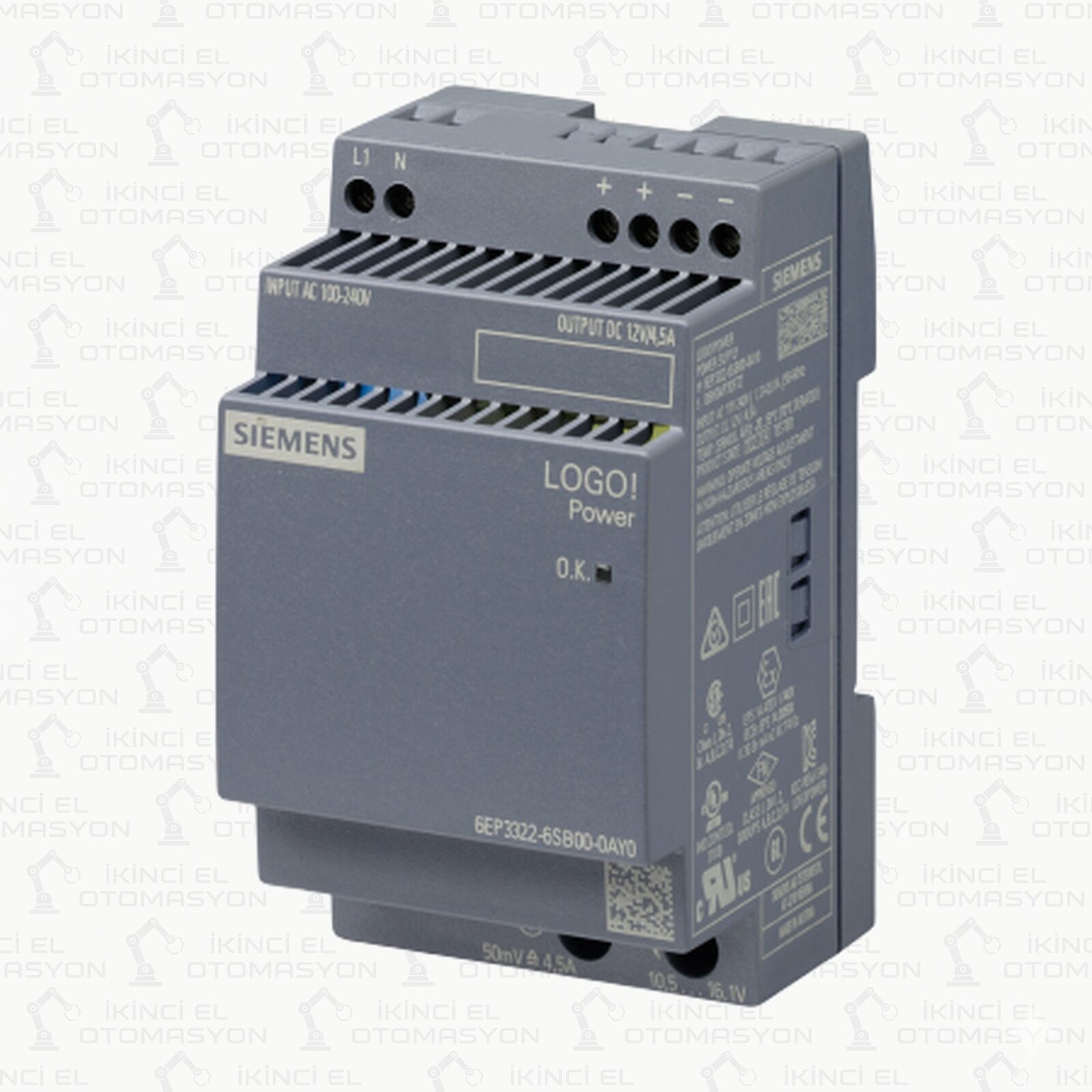 6EP3322-6SB00-0AY0, 6EP3 322-6SB00-0AY0 SIEMENS LOGO! POWER 12V/4.5A GÜÇ KAYNAĞI